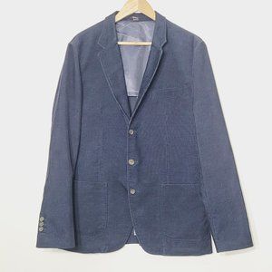 Matinique | Mens Blue Corduroy Blazer Jacket Navy Blue Pockets Preppy Staple 42
